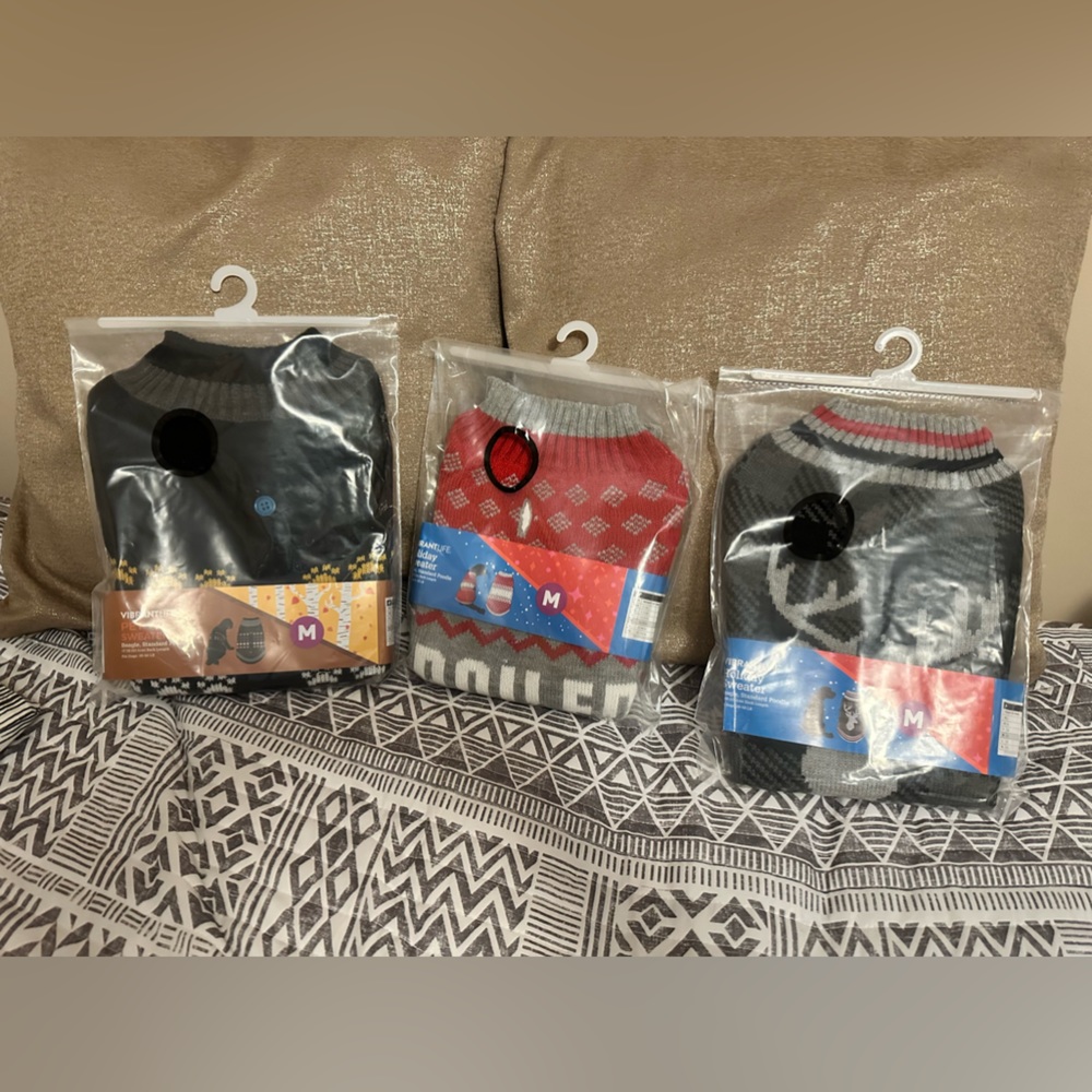 brand new  dog sweaters- size medium -3